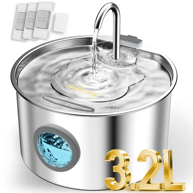 upawpia 3.2l edelstahl katzenbrunnen