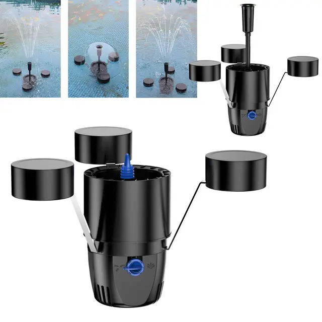 SunSun CSP-250 Schwimmskimmer für Teiche bis 40 m², 2500 l/h 45 W, Skimmer mit Springbrunnen, Blättersammler mit Pumpe für Gartenteich Teichpflege