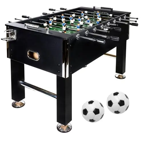 GAMES PLANET Kickertisch Leeds in 6 Farben, Tischfußball, Tischkicker, inkl. 4 Bälle + 2 Getränkehalter, ca. 60kg