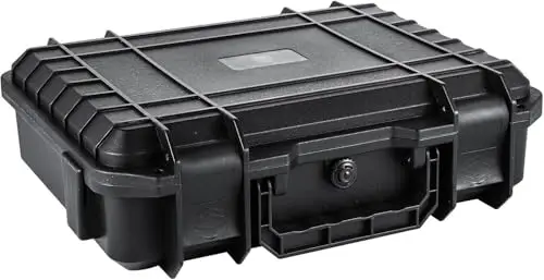 Kamera Koffer Transportkoffer mit Rasterschaumstoff, SLR-Tasche Aufbewahrungsbox, wasserdichte Kameratasche für Drohne, Kamera & Objektiv Zubehör, stoßfest & tragbar mit Schloss (S)