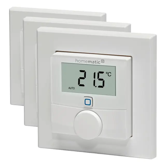 Homematic IP Wandthermostat mit Luftfeuchtigkeitssensor, Smart Home, digitales Thermostat Heizkörper/Fußbodenheizung mit/ohne App, Alexa, Google Home, Temperaturmessung, Energie sparen, 143159A0