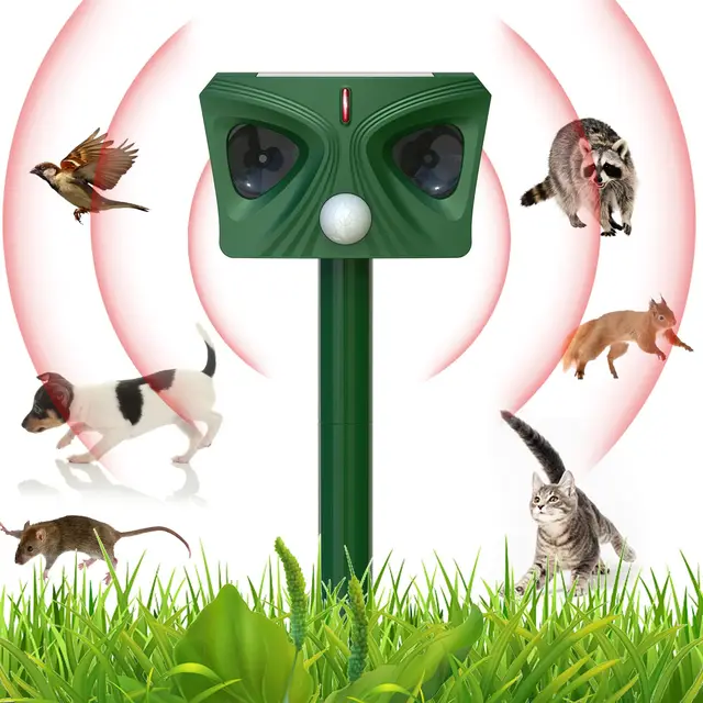 5 Modi Katzenschreck Ultraschall, Katzenschreck für Garten mit LED-Blitz und PIR-Bewegungssensor, Katzenabwehr Solar Ultraschall Tiervertreiber, Katzenabwehr Garten, Abwehrmittel für Haustiere
