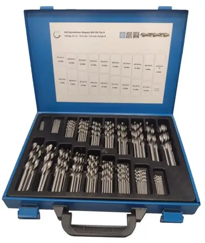 Spiralbohrer Metall | HSS Bohrer Set | Metallbohrer Set 170-tlg. | Bohrer Set 1-10 mm | HSS-G Spiralbohrer Magazin DIN 338 | Art. Nr. 232170