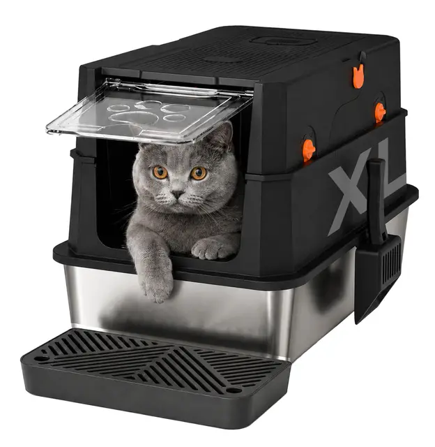 gimars 3 in 1 edelstahl katzentoilette