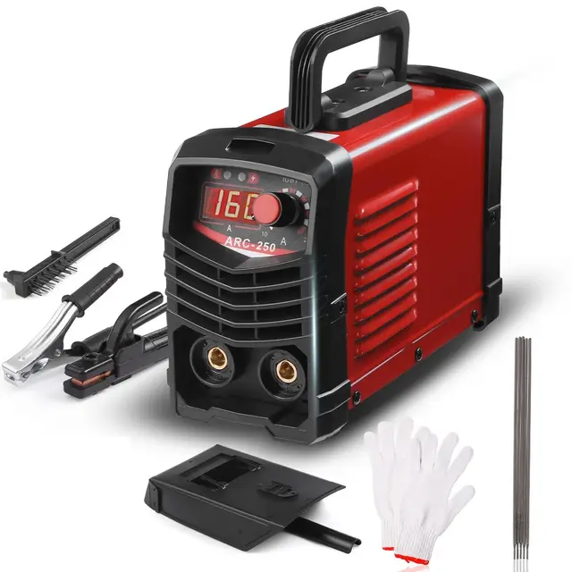 120A Mini Inverter Schweißgerät,MMA/ARC Elektroden Schweißgerät,IGBT inverter schweissgerät,handschweißgerät mit Synergische Steuerung,Heißstart,Bogenkraft und Anti-Stick-Funktion,LED-Anzeige