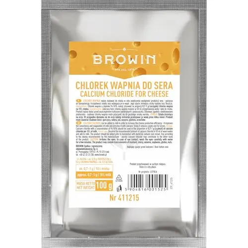 Browin Calciumchlorid 100g – deal für die Käseherstellung & zum Bierbrauen – Erhöht die Käseausbeute & festigt den Bruch – Brauwasseraufbereitung - 411215