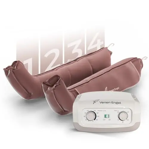 Venen Engel Mini – Kompressionsmassagegerät mit Beinmanschetten | 4 Luftkammern | Luftdruckmassage von Fuß bis Oberschenkel für Entspannung, Durchblutungsförderung & leichte Beine