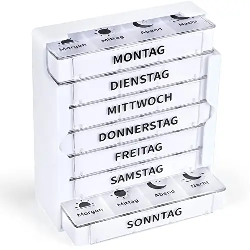 opret tablettenbox 7 tage 4 fächer