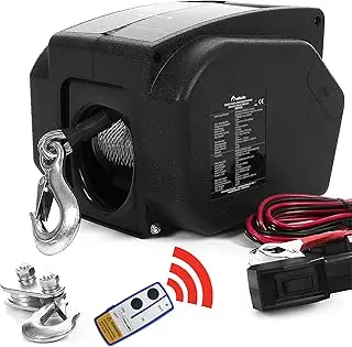 ROTFUCHS Elektrische Seilwinde 12V 4990 kg mit Funkfernbedienung