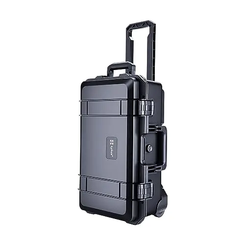 Lykus HC-5120 Wasserdicht Koffer mit Rad und anpassbarem Schaumstoff, Innengröße 51,6x28,8x18,5 cm, geeignet für Kameras, Objektive, elektronische Geräte und mehr