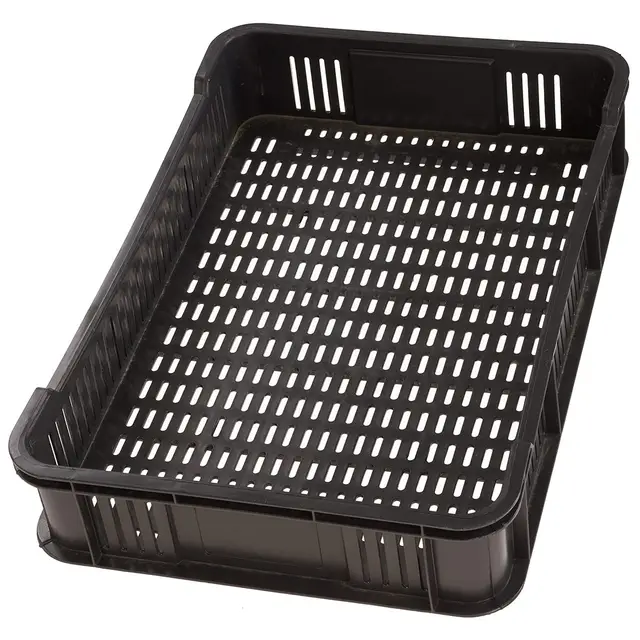 HaGa Lagerkiste Obst & Gemüse stapelbar schwarz 59×39,5×11 cm