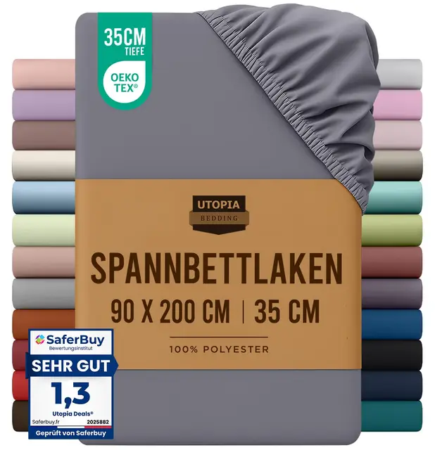 utopia bedding spannbettlaken 90x200cm