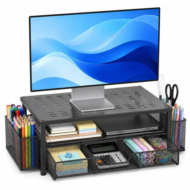 qiqn monitorständer mit schublade