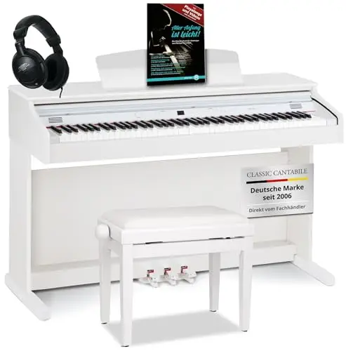Classic Cantabile DP-50 Digitalpiano 88 Tasten Weiß matt
