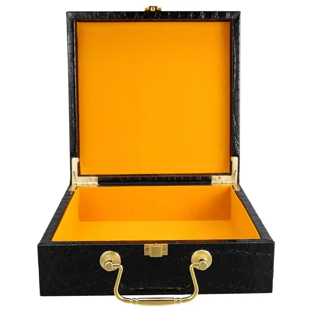 Mehrzweck Zigarrenkiste mit Glatter Oberfläche und Modernem Design Schwarze Klappbox als Zigarrenbehälter und Verpackungskarton für Tee und Geschenkverpackung