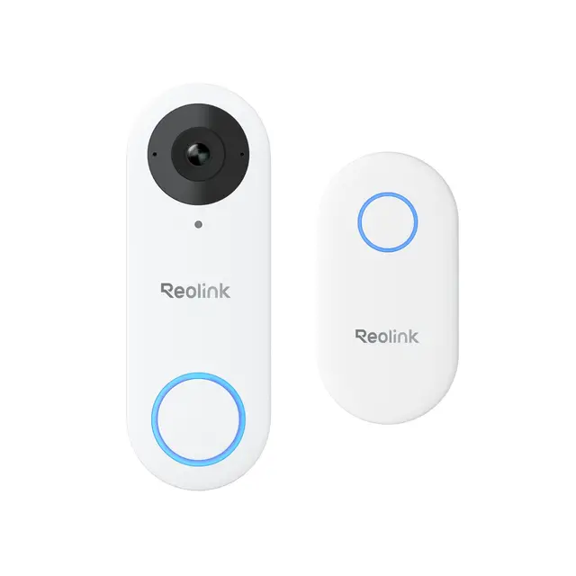 Reolink 5MP Video-Türklingel PoE-Kamera mit Chime, 3:4 Kopf-zu-Fuß-Ansicht, 2-Wege-Audio, Personen-/Paket-Erkennung, Wasserdicht, Nur unterstützt NVR, Verkabelt - Nicht WLAN Version, Weiß