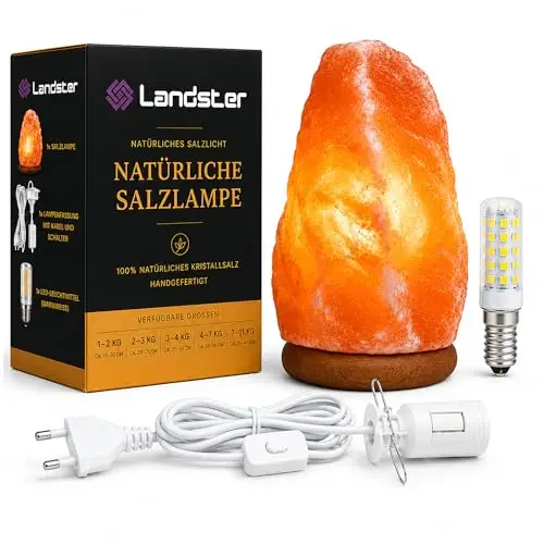 landster salzkristalllampe tischlampe