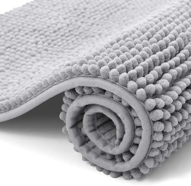 olanly chenille badematte hellgrau