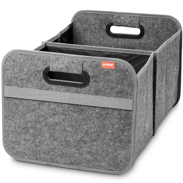 Achilles Auto-Faltbox XL - Kofferraumtasche Mit Großem Stauraum - Große Filz-Einkaufstasche - Aufbewahrungsbox für Organisiertes Verstauen (Grau)