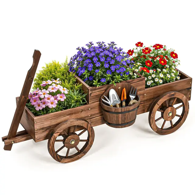 pamapic blumenwagen holz gartenwagen