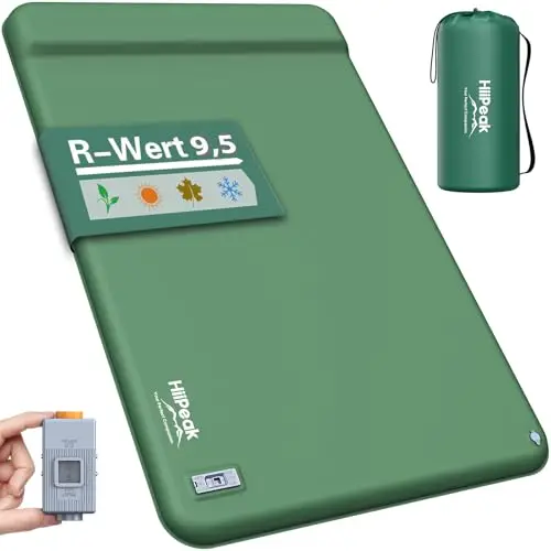 HiiPeak Isomatte R-Wert 9,5 – Extra Thermal Camping Matratze mit Kissen, Isolierte Luftmatratze aus Schaumstoff für Winter & Sommer, Bequeme Schlafmatte für Camping, Outdoor, Wandern & Zelt