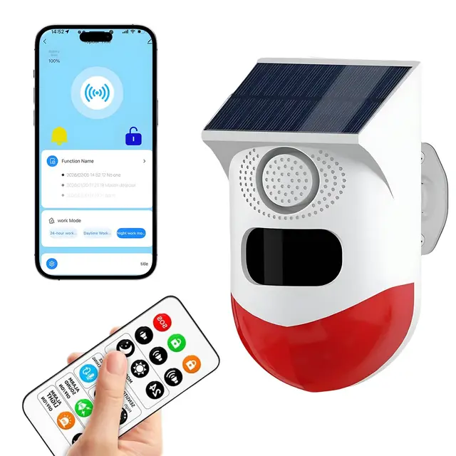 Bewegungsmelder Innen, WLAN Bewegungsmelder mit Smart Life/Tuya APP, Solar Bewegungssensor für den Innen und Aussen, über die App und über die Fernbedienung Zwei Steuerungsmethoden