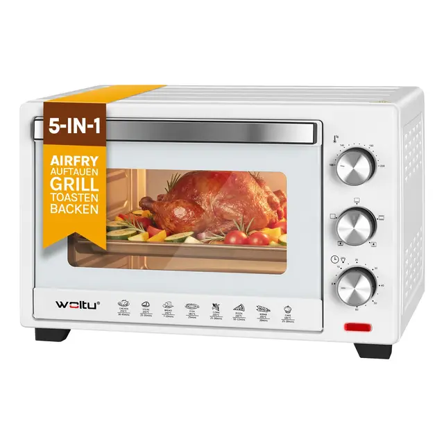 woltu mini backofen umluft 28 liter