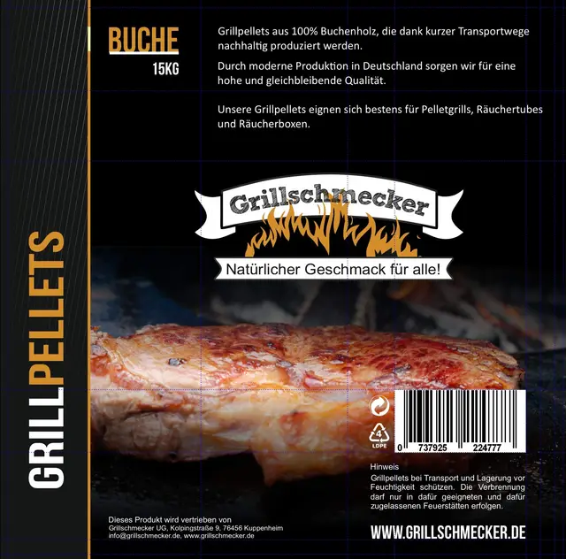grillschmecker buchenholzpellets 15kg