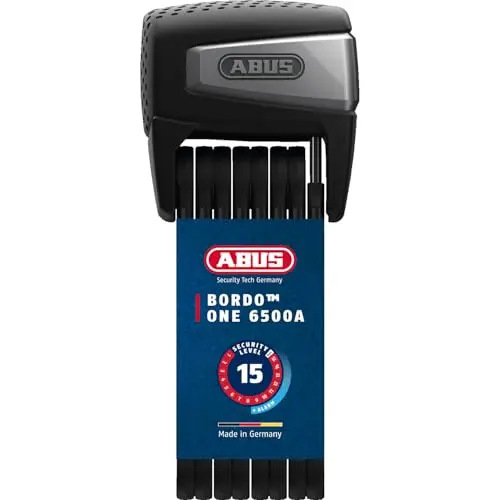ABUS Faltschloss BORDO One™ 6500A - Smartes Fahrradschloss mit Alarm - schlüsselloses Öffnen per Smartphone und Smartwatch - inkl. Halter - ABUS-Sicherheitslevel 15