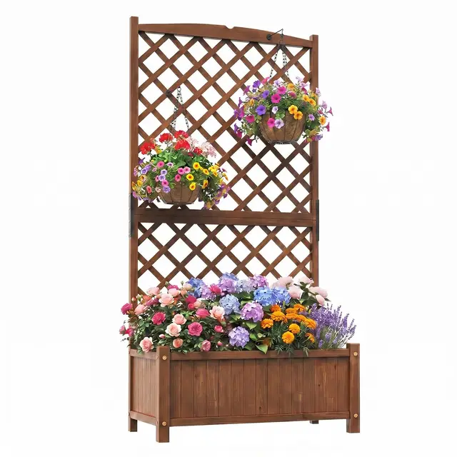 costway blumenkasten rankspalier 90cm