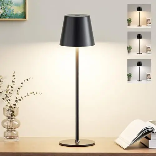 Tischlampe Kabellos LED Akku USB-C 3 Farbtemperaturen dimmbar