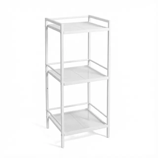 garvee 3-stufiges metall regal weiß 87cm