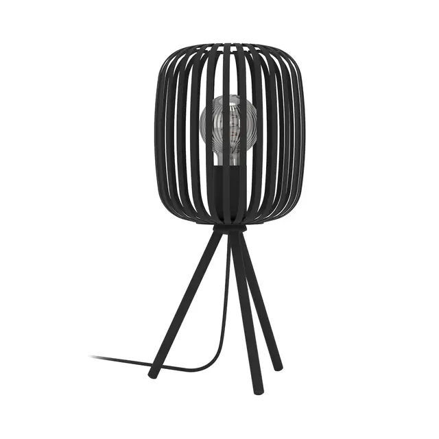 EGLO Tischlampe Romazzina Dreibein Metall schwarz E27 40W