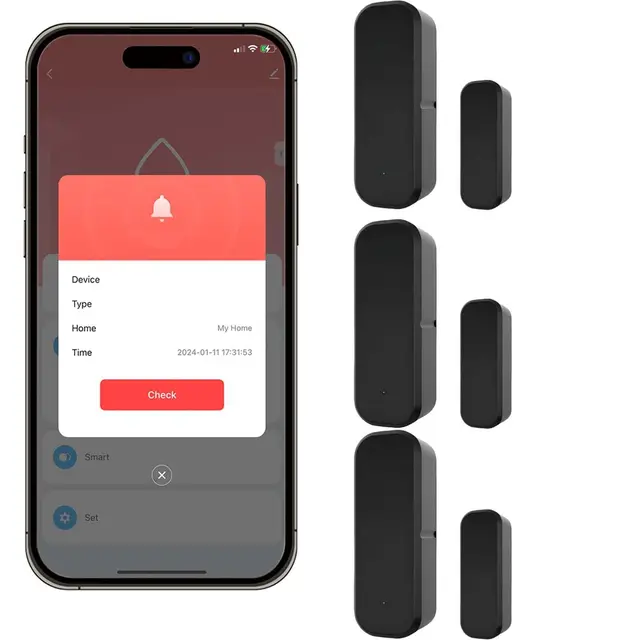 3er-Set Smart Tür- und Fenstersensor WiFi Türsensor Alarm Smart Türsensor Kontaktsensor für Türen und Fenster drahtloser Türöffnungssensor, mit Alexa und Google Home