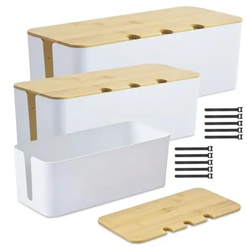 tmefoy 3er-set kabelbox weiß mit