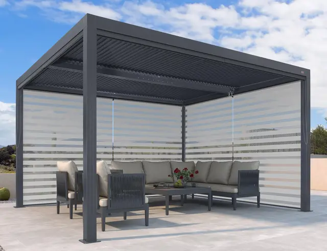 PURPLE LEAF Alu-Pergola mit Lamellendach