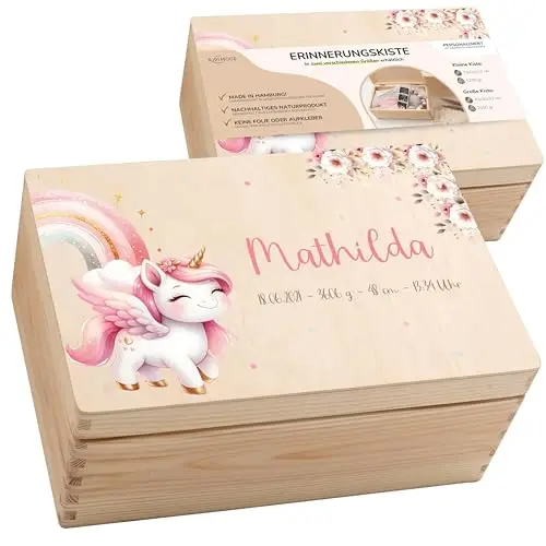 Kidsmood Erinnerungsbox Baby Holzkiste mit Deckel