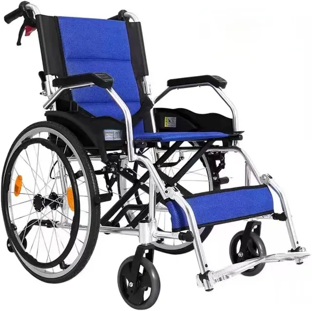 Rollstuhl, Mobilitätsroller für ältere Menschen, Rollstuhl aus Aluminiumlegierung, Transportrollstuhl, Reisestuhl, tragbar, verstellbar, Fußpedal