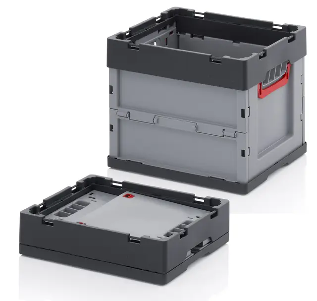 Auer Packaging Profi-Faltbox 40 x 30 x 32 mit Deckel - Klappbox Camping Lager Messe Catering Angeln Klappbar faltbar Eurobox