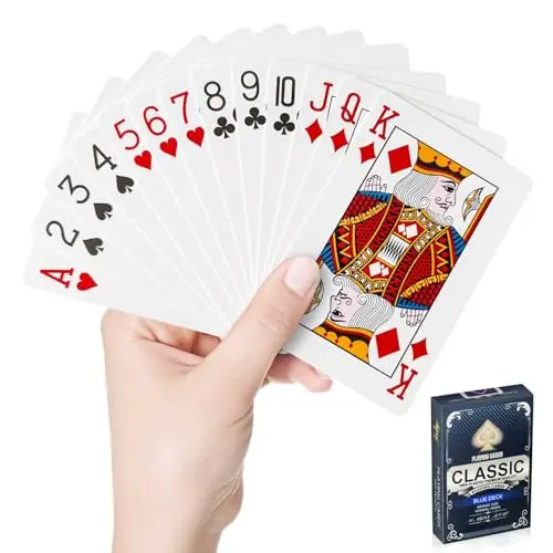 wasserdichte Spielkarten, Kunststoff Spielkarten, Kartenspiel, Wasserfeste Poker Karten für Camping Spiele, Playing Cards für Blackjack Bridge Kartenspiele, 1 Deck, Blau