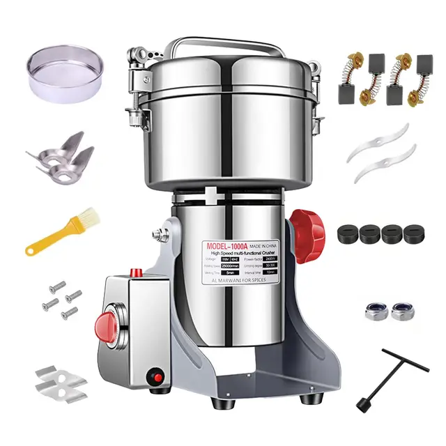 LEJIEYIN Elektrische Getreidemühle 2400W Edelstahl 1000g