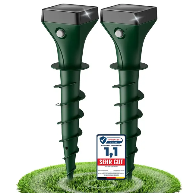 Maulwurf Vertreiber,Ultraschall Wühlmaus Vertreiben mit KI-Wechselfrequenz, IP65 Wasserdicht Maulwurfschreck für Garten und Rasen, Wühlmausschreck & Marderschreck Mole Repellent Outdoor Ultrasonic