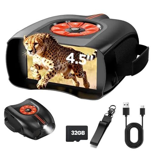 4K Digital Nachtsichtgerät Fernglas Jagd: Nachtsicht Militär mit 4.5" IPS Bildschirm 10X Zoom - Geschenke für Männer Vater Freund Ehemann - Infrarot Wärmebildkamera Binocular für Camping Beobachtung