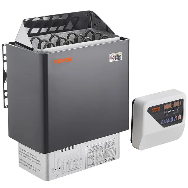 VEVOR Saunaofen, 6 kW, 400 V, 3N tragbarer Saunaofen für drinnen & draußen mit 3-Stunden-Timer, digitaler Regler für 5–9 m³ großes Zuhause, gewerbliche Nutzung in Hotel-Spa-Duschen, max. 110 °C