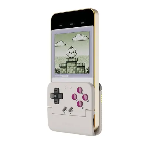 GameSir Pocket Taco Verticaler Mobiler Gaming-Controller - Retro Arcade Bluetooth Gamepad für Android & Smartphone, Tragbar, 600mAh Akku, App-Anpassung - Weiß