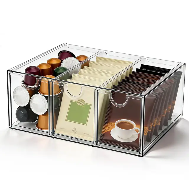 GWBPES Teebeutel-Organizer mit Schubladen transparent