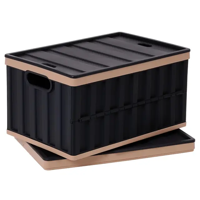 Kerhouze 64L Klappbox 2er Set faltbar 59,5x39x31,5cm Polypropylen schwarz