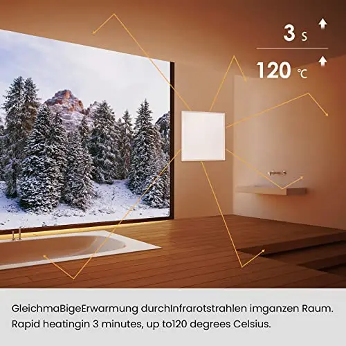 Hocosyme Infrarotheizung 180 Watt Wandmontage