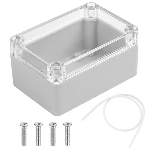 ABS Plastik Elektronische Gehäuse Box, Wasserdichte IP65 Leergehäuse Kunststoff Gehäuse mit Klar Deckel, Industriegehäuse, Abzweigdose Anschlussdose Verteilerdose Anschlusskasten, 100 x 68 x 50 mm