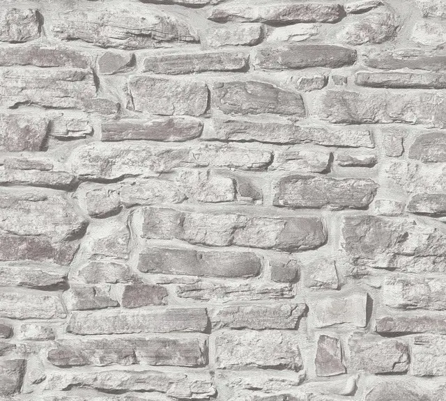 A.S. Création Steintapete Grau Hellgrau Bricks & Stones 388152 - Vliestapete Steinoptik 10,05 m x 0,53 m - Made in Germany